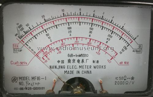 Analog Multimeter MF16-1; Nanjing Electric (ID = 2861740) Equipment