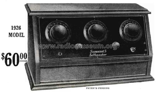 Somerset Self-Speaker 1926 Model 5; National Airphone (ID = 1544786) Radio