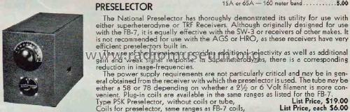 Preselector PSK; National Company; (ID = 2055244) RF-Ampl.