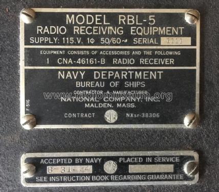 RBL-5 CNA-46161-B; National Company; (ID = 2282777) Mil Re