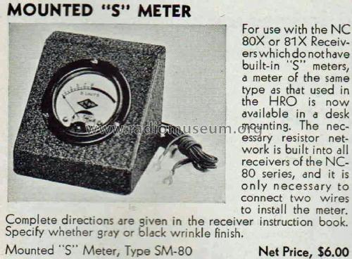 Signal Meter S-80; National Company; (ID = 2054577) Amateur-D