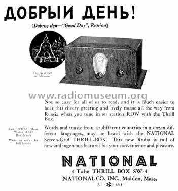 Thrill Box SW-4; National Company; (ID = 1502218) Radio