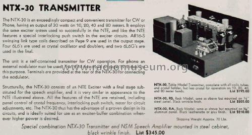 Transmitter NTX-30; National Company; (ID = 2050940) Amateur-T