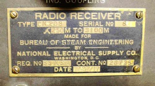 CN208 Radio Receiver ; National Electric (ID = 1945296) mod-pre26