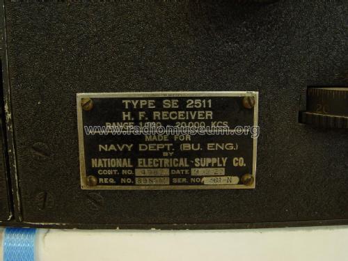 Model RG High Frequency Receiving Equipment SE 2511, SE 2512, SE 2513, SE 2514; National Electric (ID = 2253224) Mil Re