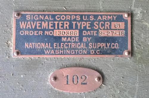 Wavemeter SCR-61; National Electric (ID = 2263461) Military