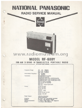 FM-AM 3-Band 9-Transistor Portable Radio RF-680Y; Barlow-Wadley Barlow (ID = 2775154) Radio