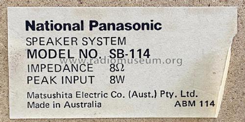 Speaker System SB-114; National Panasonic, (ID = 2902700) Speaker-P