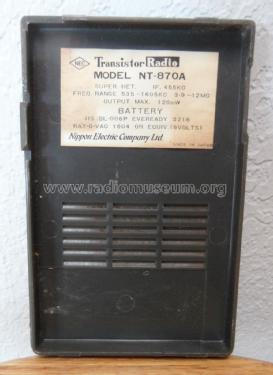 8 Transistor Radio/ 2 Band NT-870; NEC Corporation, (ID = 2231619) Radio