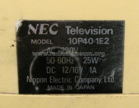 Television 10P401E2; NEC Corporation, (ID = 1667393) TV-Radio