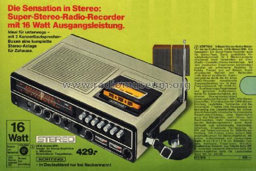 2-Band-Stereo-Radio-Recorder 37950 ; Körting-Radio; (ID = 762454) Radio