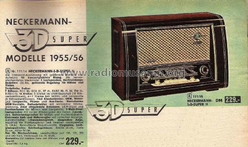 3D Super II Art. Nr. 111/14; Neckermann-Versand (ID = 2141855) Radio