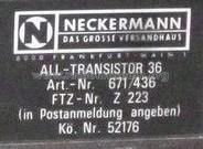 Körting All-Transistor 36 671/436; Neckermann-Versand (ID = 1667369) Television