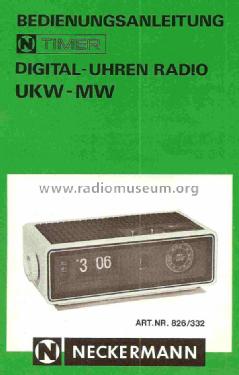 Digital-Uhren Radio Art. Nr. 826/332; Neckermann-Versand (ID = 728600) Radio