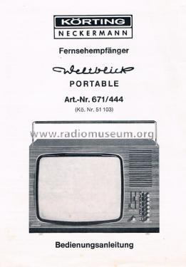 Körting Portable 671/444 51103; Neckermann-Versand (ID = 2097111) Fernseh-E