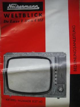 Weltblick De Luxe T 59a UHF Art. Nr. 837/40; Neckermann-Versand (ID = 1851881) Television