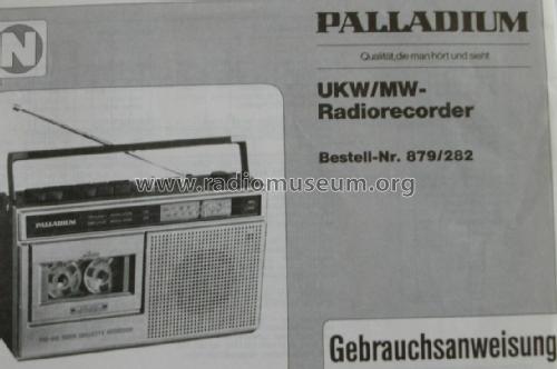 Palladium - UKW/MW-Radiorecorder 879/282; Neckermann-Versand (ID = 1738736) Radio