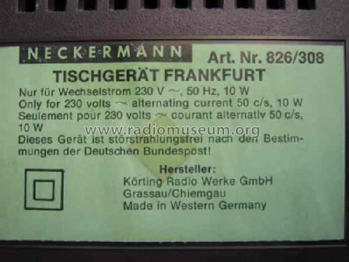Körting Tischgerät Frankfurt Art. Nr. 826/308; Neckermann-Versand (ID = 601396) Radio
