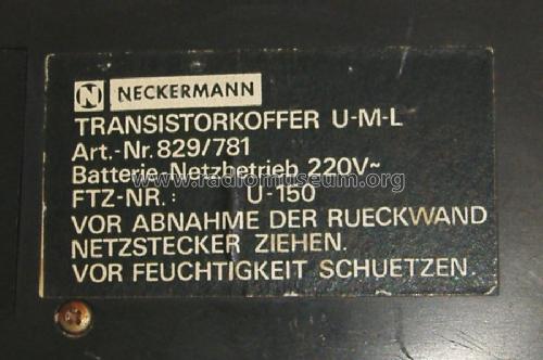 Transistorkoffer U-M-L Art. Nr. 829/781; Neckermann-Versand (ID = 1468732) Radio