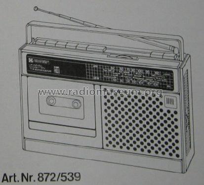 UKW/MW Radio/Cassetten-Tonbandgerät Art. Nr. 872/539; Neckermann-Versand (ID = 1699144) Radio