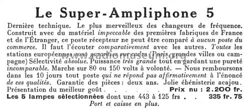 Super-Ampliphone 5 ; NEF N.E.F., (ID = 1977670) Radio