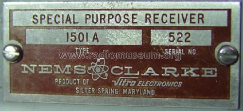 1500-A Series Special Purpose Receiver 1501-A; NEMS-Clarke Company, (ID = 1014252) Commercial Re