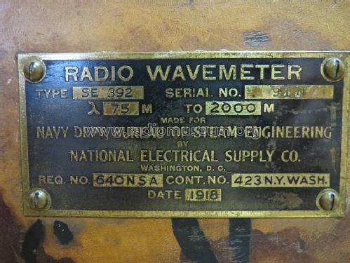 Radio Wavemeter SE 392; National Electric (ID = 1506530) Ausrüstung