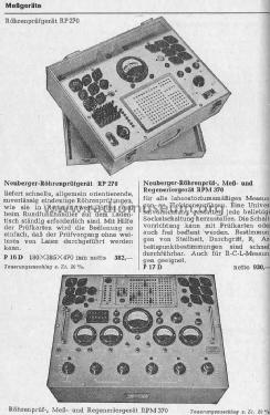 Röhrenmeßplatz RPM370/1; Neuberger, Josef; (ID = 1103400) Equipment