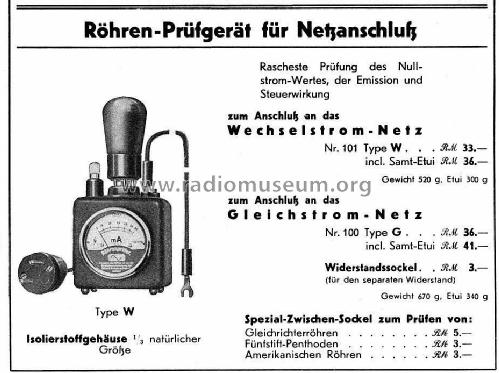 Röhrenprüfgerät W; Neuberger, Josef; (ID = 793991) Equipment