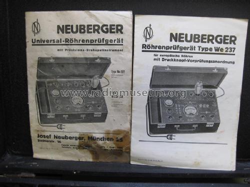 Röhrenprüfgerät WE237; Neuberger, Josef; (ID = 1511370) Equipment