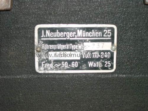 Röhrenprüfgerät WE237; Neuberger, Josef; (ID = 357827) Equipment