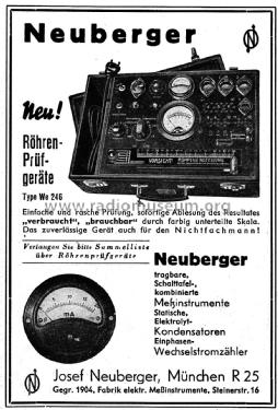 Röhrenprüfgerät WE246; Neuberger, Josef; (ID = 3104300) Equipment