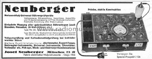 Universal-Röhrenprüfgerät We234; Neuberger, Josef; (ID = 148609) Ausrüstung