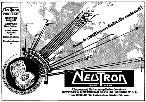 Radio Crystal ; Neutron Ltd.; London (ID = 2532309) Bauteil