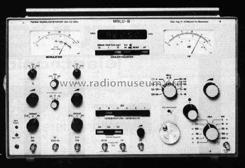 Meßsender MSLU-B; Neuwirth, Dipl.-Ing. (ID = 452141) Equipment