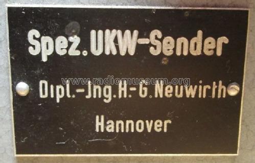 Spez. UKW Sender - Spezial UKW Sender ; Neuwirth, Dipl.-Ing. (ID = 1721909) Equipment