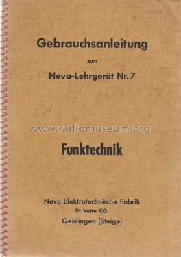 Lehrgerät Funktechnik Nr. 7; NEVA, Dr. Vatter KG; (ID = 3044099) teaching