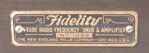 Fidelity 4-Tube ; New England Mills Co (ID = 2787624) Radio