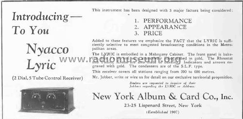 Nyacco Lyric ; New York Album & (ID = 2418868) Radio