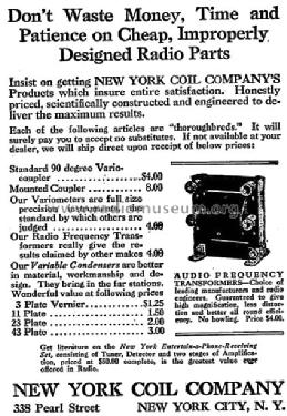 AF Transformer ; New York Coil Co. (ID = 1444904) Radio part