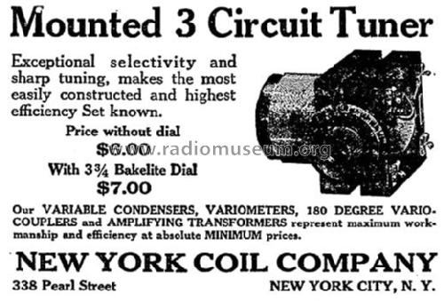 Mounted 3 Circuit Tuner ; New York Coil Co. (ID = 1449072) mod-pre26