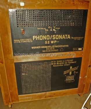 Sonata 52WP; Niemann & Co., (ID = 1027462) Radio