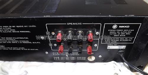 DC Power Amplifier Alpha 220 ; Nikko Electric (ID = 1455447) Ampl/Mixer