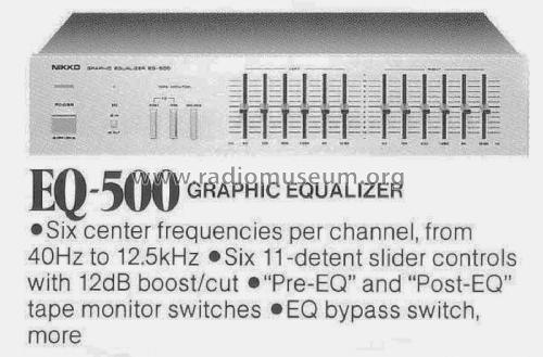 Stereo Graphic Equalizer EQ-500; Nikko Electric (ID = 1781710) Ampl/Mixer