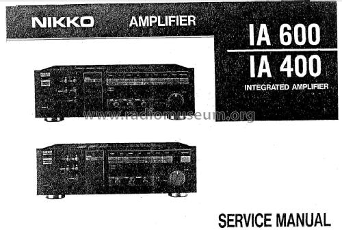 Integrated Stereo Amplifier IA-600; Nikko Electric (ID = 1781837) Ampl/Mixer