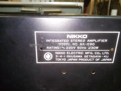 Integrated stereo amplifier NA-690; Nikko Electric (ID = 2516718) Ampl/Mixer