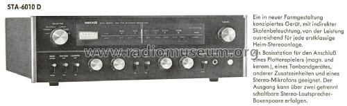 AM / FM Stereo Receiver STA-6010D; Nikko Electric (ID = 2395221) Radio