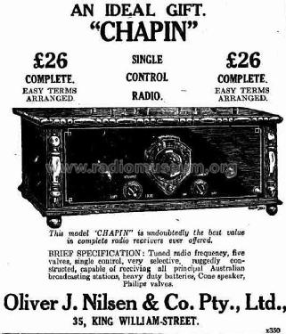 Chapin ; Nilsen, Oliver J., & (ID = 1839446) Radio