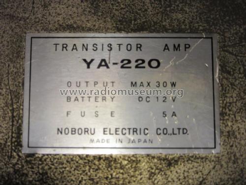 Transistor Amp YA-220; Noboru Electric Co., (ID = 2356812) Ampl/Mixer