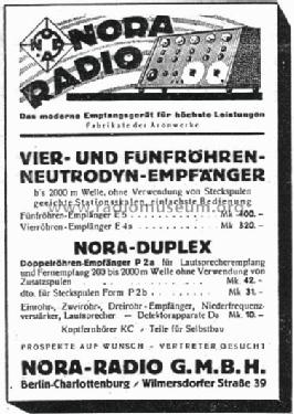 Duplex Form P2a; Nora; Berlin (ID = 3671) Radio